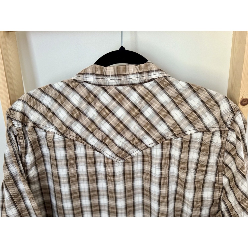 Cody James Mens Large Western Rodeo Shirt Pearl‎ Snaps Plaid Long Sleeve Brown - Picture 3 of 10